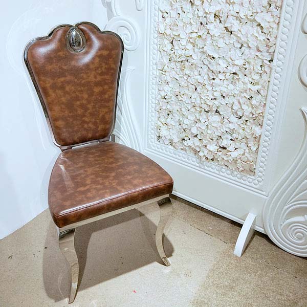 Stainless steel Leather Wedding dining chair CY002