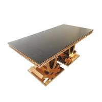 Black Glass rectangle Dining table CT020
