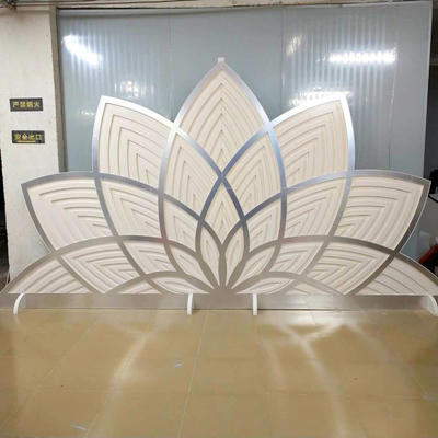 white and sliver Wedding screen PF003