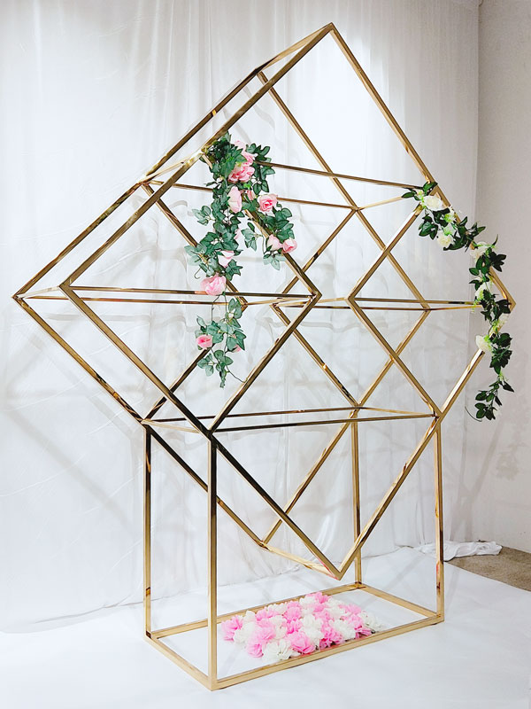 Custom decorative metal shelves gold Suppliers fro outdoors-4